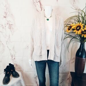 Abercrombie & Fitch Cable Knit Open Front Cardigan XS Cream Cozy Sweater